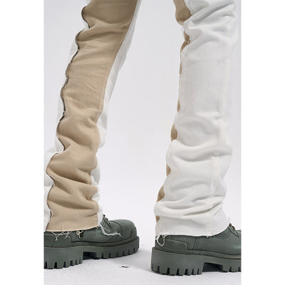 Jeans para Hombre con Contraste Frambuesa y Flecos - Image 4