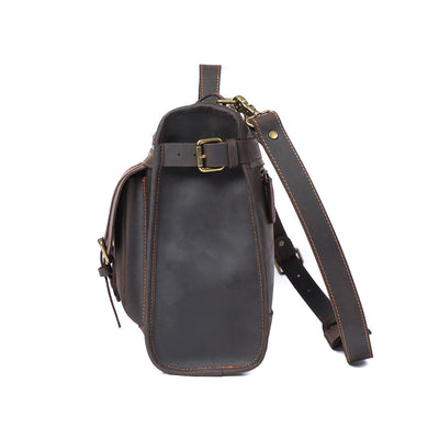 Bolso Bandolera de Cuero Genuino Estilo Retro - Gran Capacidad - Image 5