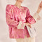 Blusa Retro Estilo Chino con Bordado de Cuentas en Seda Mulberry