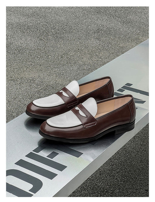 Zapatos Casuales de Cuero para Hombre - Diseño Versátil sin Cordones - Image 9