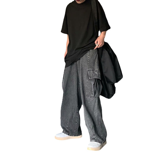 Pantalones de Trabajo Holgados Lavados con Pierna Recta Ancha - Image 5