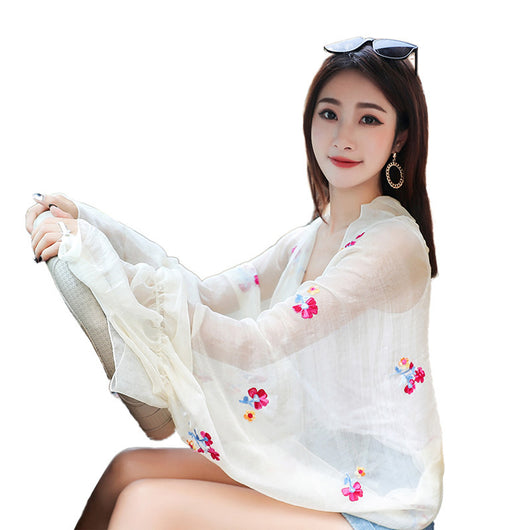 Ropa de Protección Solar con Bordados Florales para Mujer - Image 22