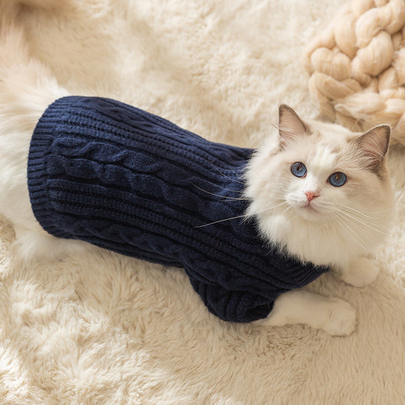Suéter Cálido para Gatos y Mascotas - Diseño Liso Antibolitas