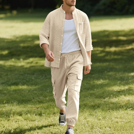 Cardigan Suelto de Lino para Playa - Conjunto Casual de Manga Larga - Image 21
