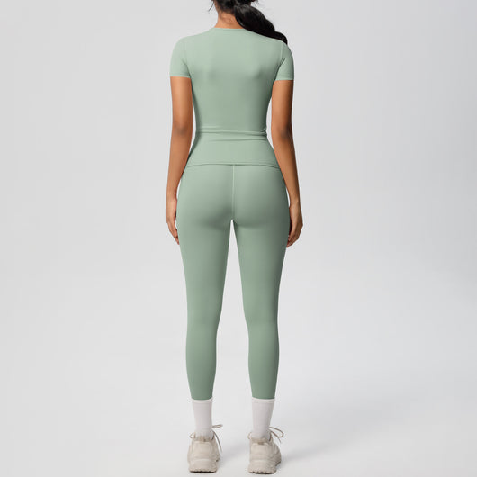 Conjunto Deportivo Mujer: Playera y Pantalón Yoga Cintura Alta - Image 25