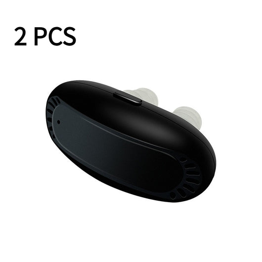 Black intelligent infrared nasal relief device with two translucent nasal probes, shown at an angle. - Image 23