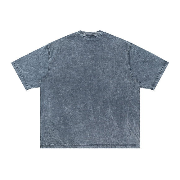 Camiseta Oversize Texturizada con Pliegues - Manga Corta Pesada