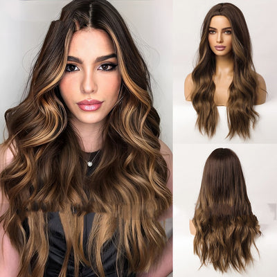 Peluca Degradado Castaño Medio con Reflejos para Mujer - Image 8