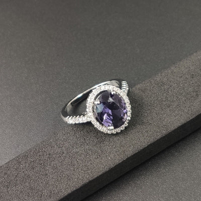 Anillo de Diamantes Zircón Redondo Lujo - Compromiso y Boda - Image 6