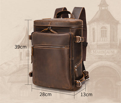 Bolsa para Laptop de Cuero Crazy Horse 16 Pulgadas - Gran Capacidad Estilo Retro - Image 8