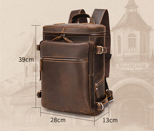 Bolsa para Laptop de Cuero Crazy Horse 16 Pulgadas - Gran Capacidad Estilo Retro - Image 8