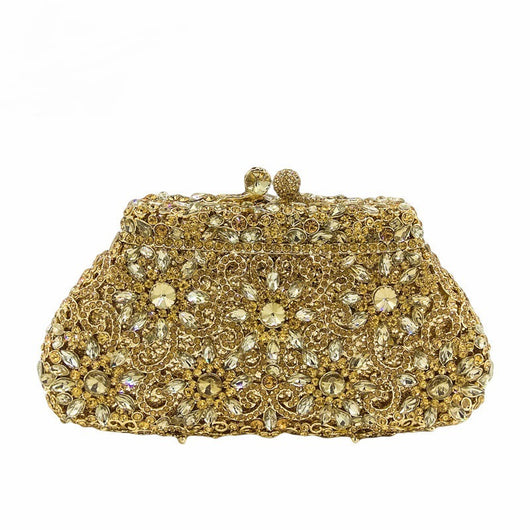Bolso de Noche Metálico con Incrustaciones de Diamantes Estilo Europeo - Image 4