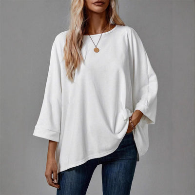 Playera Casual de Cuello Redondo para Mujer - Colores Sólidos - Image 3