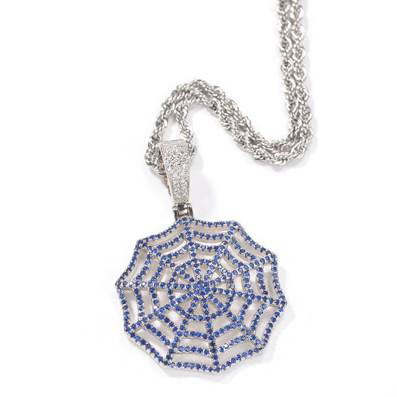 Collar Telaraña de Circonia Cúbica Estilo Hip Hop Vintage