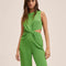 Jumpsuit de Cintura Alta con Nudo Anudado para Mujer
