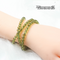 Women's Peridot Ice Green Crystal Bracelet 5mm Three Circles