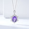 Collar Clavícula Amatista Geométrica Plata 925 Piedra Natural Elegancia Temperada