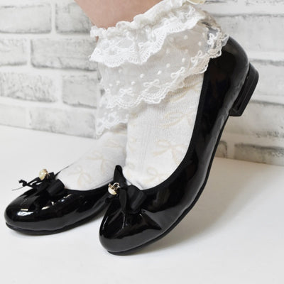 Zapatos Planos de Cuero con Moño de Perla y Punta Redonda - Image 6