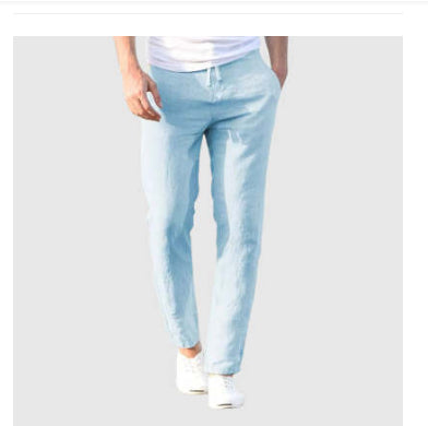 Pantalones de Lino y Algodón con Cintura Elástica Ajustable para Hombre - Image 4