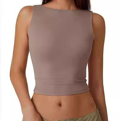 Chaleco Casual Retro de Color Sólido para Mujer - Image 5