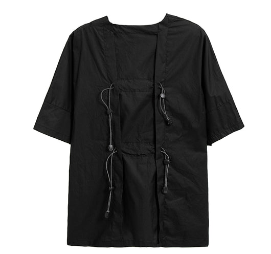 Playera Hip-hop Suelta Funcional Estilo Oscuro para Hombre - Verano - Image 13