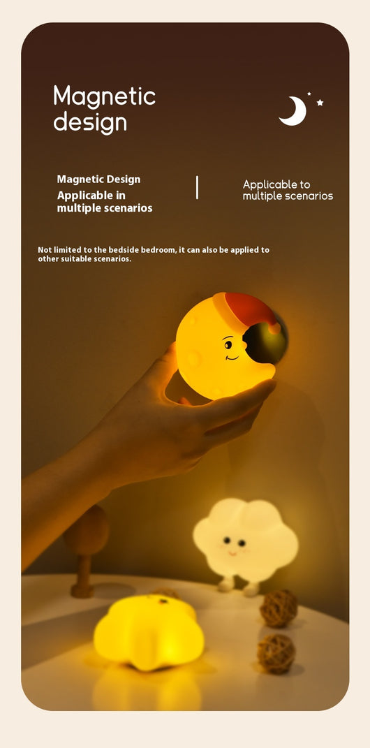 Lámpara LED Táctil Nube Moon XINGX - Luz Recargable con Imán para Mesita de Noche - Image 11