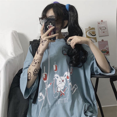 Camiseta Mujer Manga Corta Ajustable y Suelta - Image 9