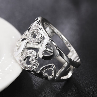 Anillo Corazón Calado con Diamantes - Image 8