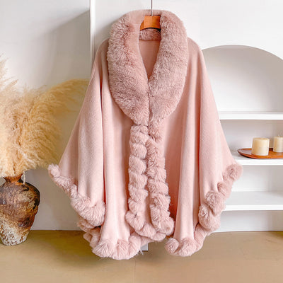 Capa Poncho Oversize con Cuello de Pelaje Irregular - Image 12
