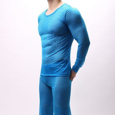 Camiseta Manga Larga a Rayas Talla Grande para Hombre - Image 21