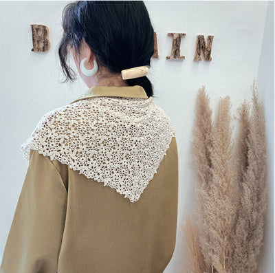 Pañoleta Triangular de Encaje Estilo Coreano para Primavera y Verano - Image 9