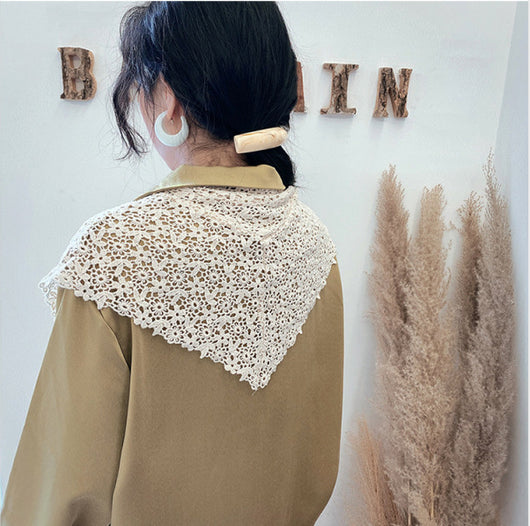 Pañoleta Triangular de Encaje Estilo Coreano para Primavera y Verano - Image 9