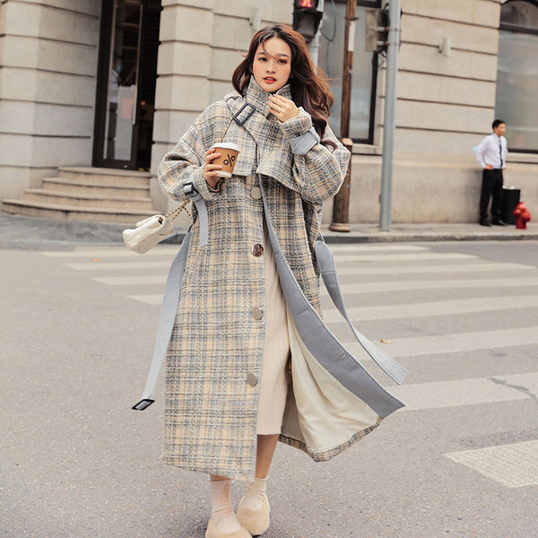 Abrigo de Lana Gruesa Elegante para Otoño e Invierno