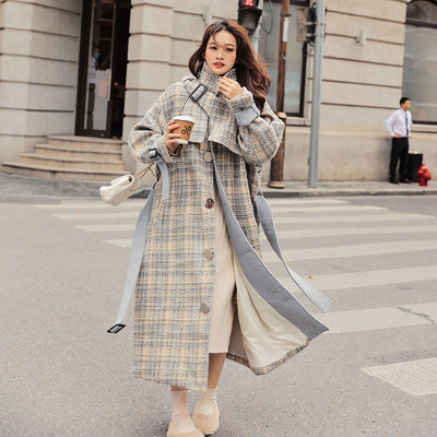 Abrigo de Lana Gruesa Elegante para Otoño e Invierno