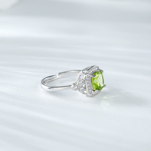 Anillo de Plata Peridoto Verde Elegante Temperamento S925 - Image 12