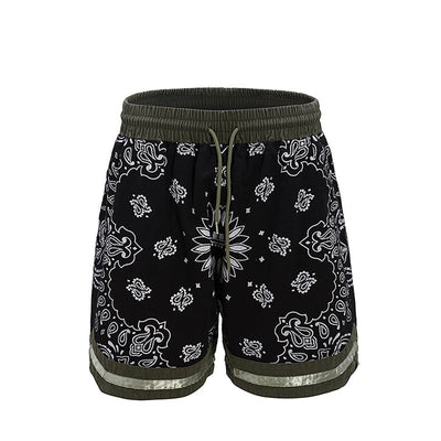 Shorts Casuales Patchwork Flor de Marañón para Hombre