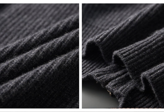 Cardigan de Lana Pura con Cierre para Hombre - Abrigo Solapa Otoño Invierno - Image 12