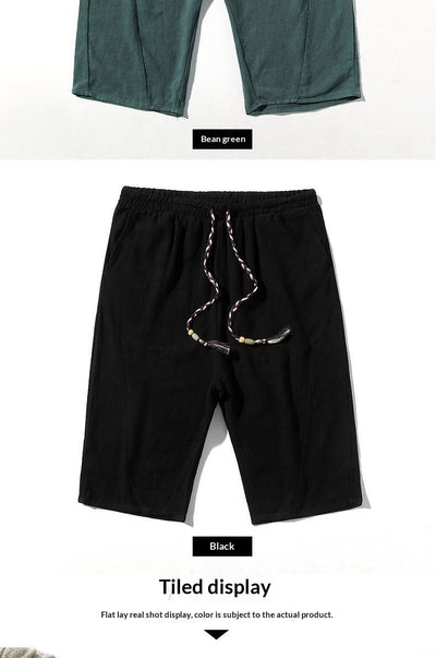 Pantalones Cortos de Lino Holgados para Hombre - Image 26