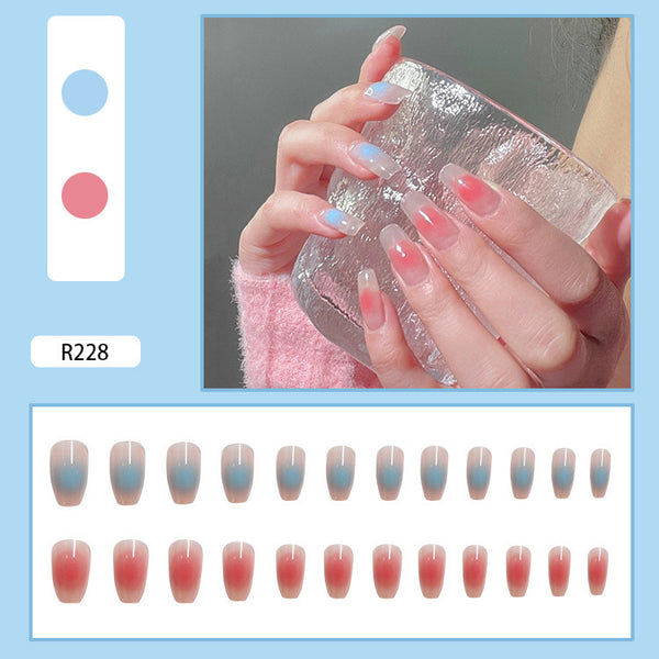 Parches de Uñas Postizas Francesas Mate sin Costuras con Adhesivo