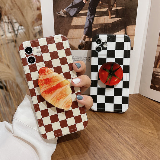 Funda para iPhone Diseño Cuadros y Flores Azul - Image 11