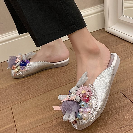 Pantuflas Tipo Muñeca con Brillantes y Boca de Pez