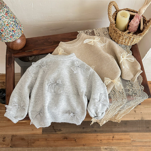 Suéter Infantil con Moño - Tejido Elegante para Niñas - Image 15