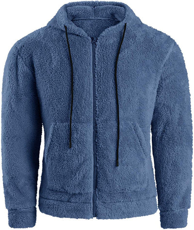 Cardigan Hoodie de Felpa Liso para Hombre - Image 8