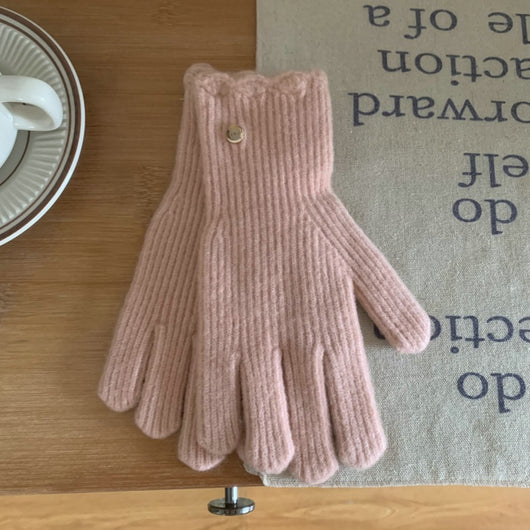 Guantes de Lana Cálidos con Volantes y Colores Sólidos para Mujer - Image 15