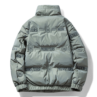 Chamarra Acolchada Urbana para Hombre con Diseño de Letras - Image 4