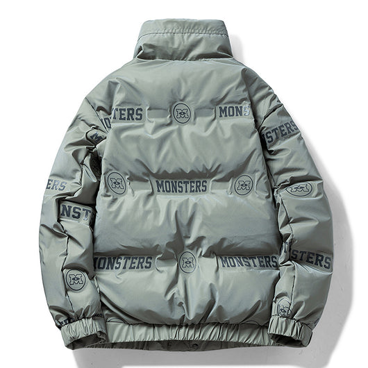 Chamarra Acolchada Urbana para Hombre con Diseño de Letras - Image 4