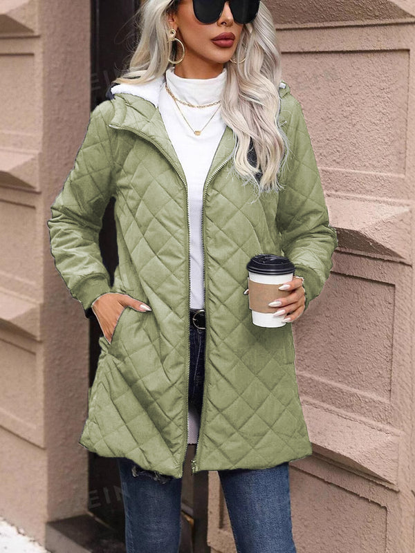 Abrigo Acolchado con Capucha para Mujer - Fleece Cálido
