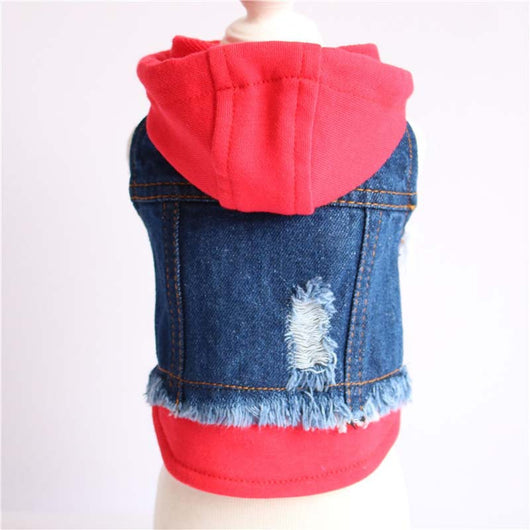 Chaleco Tejido con Capucha para Perro en Denim - Image 2