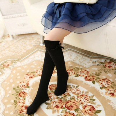 Calcetines de Algodón a Rayas con Moño para Niñas - Image 4