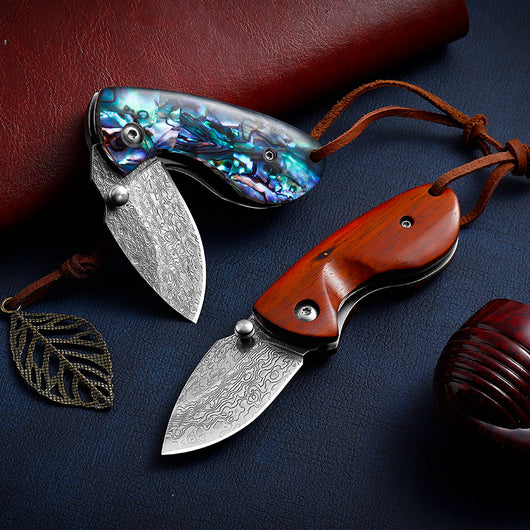 Cuchillo Damasco Plegable Portátil para Aventuras - Image 10